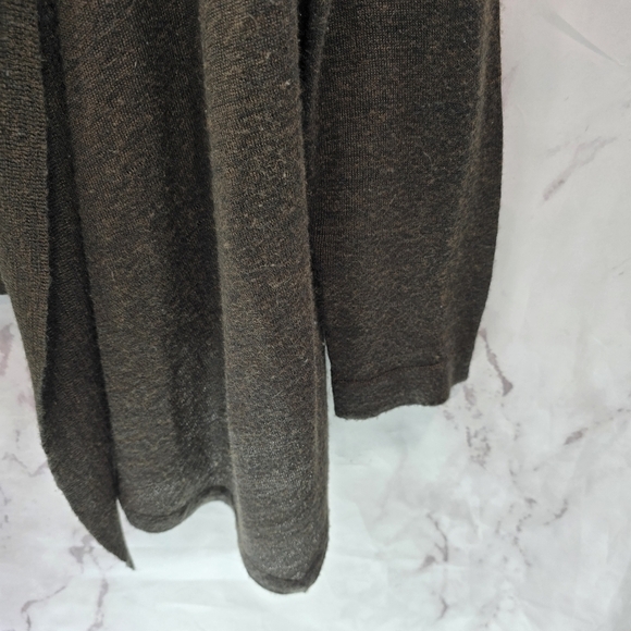 Eddie Bauer Cardigan Womens Large Brown Merino Wool Lightweight Sweater Topper - Picture 4 of 10